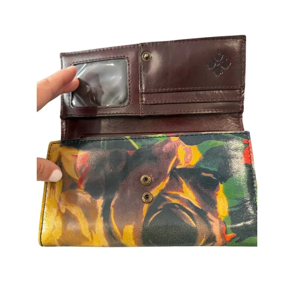 Patricia Nash Terresa Wallet Winter Bloom Leather Trifold RFID Blocking